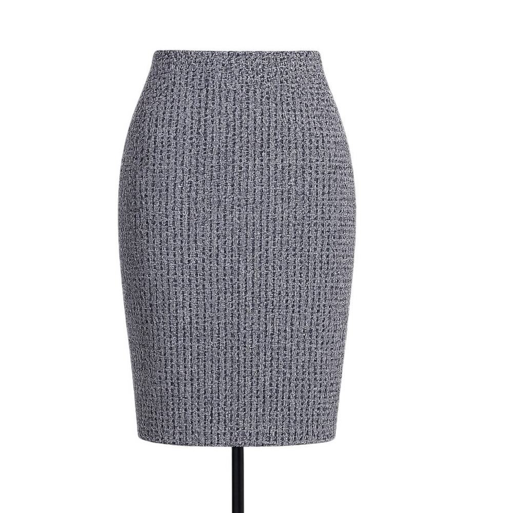 Adrianna Papell Geometric Pencil Skirt | Stretch Cotton Workwear Chic | Size 12